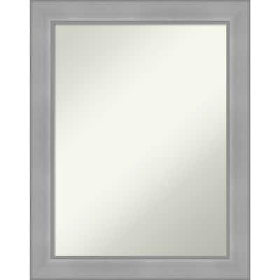 Non-Beveled Bathroom Wall Mirror - Vista Brushed Nickel Frame