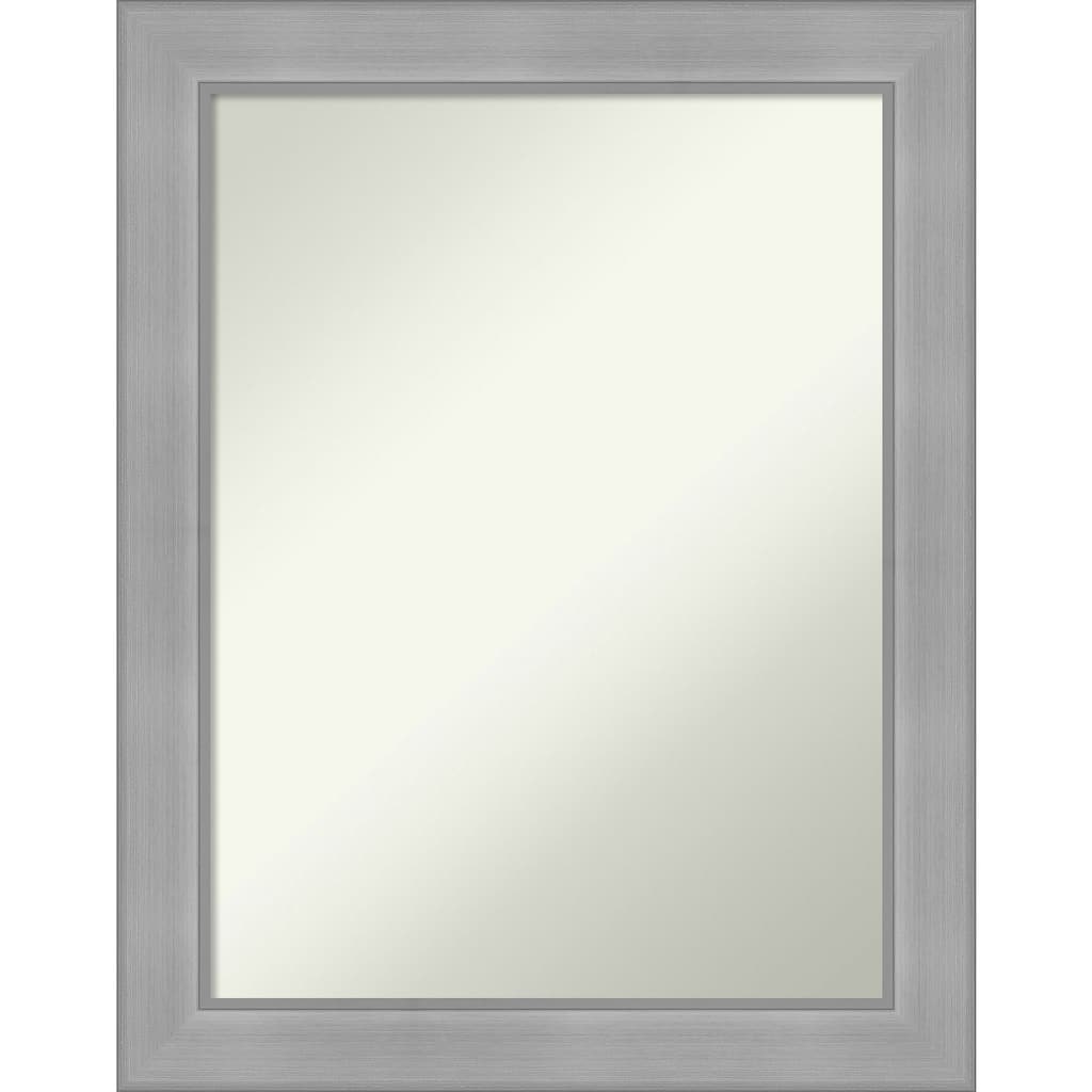 Non-Beveled Bathroom Wall Mirror - Vista Brushed Nickel Frame