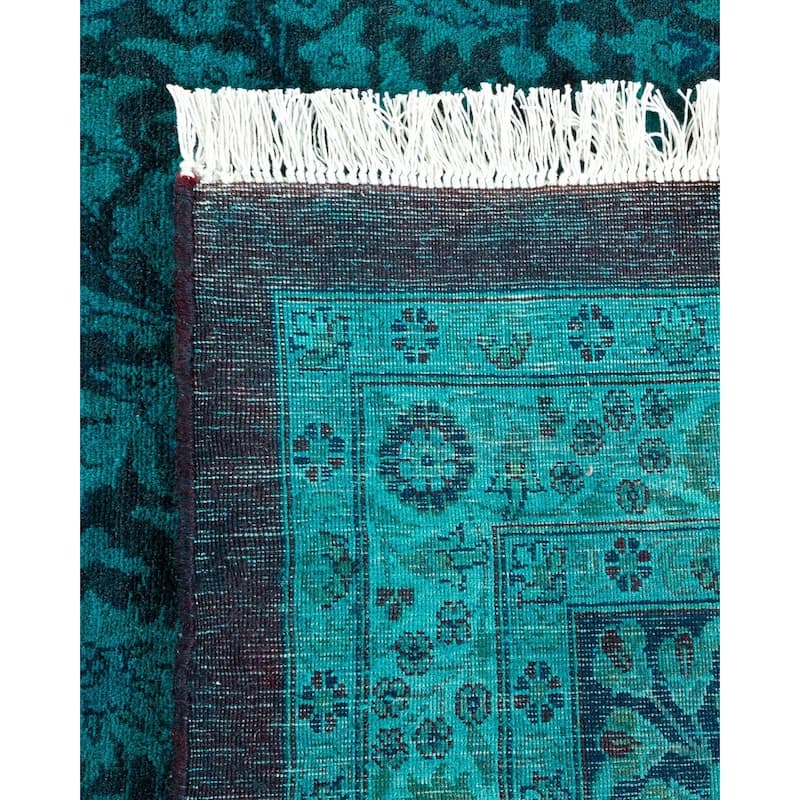 Overton Handknotted Wool Vintage Inspired Contemporary Overdyed Brown Area Rug - 18' 3" x 12' 1"