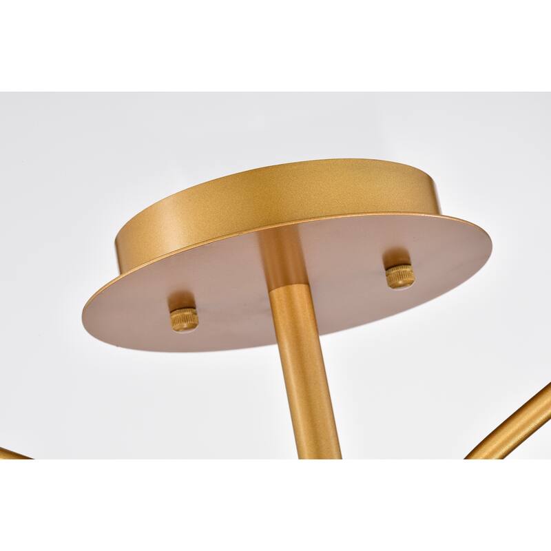 Jayda 6-Light Geometric Metal Frames Semi-Flush Mount with Glass Globe Shades