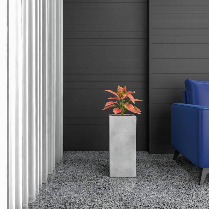 Modern Tall Square in Fiberstone and MGO Clay Planter Terra Series