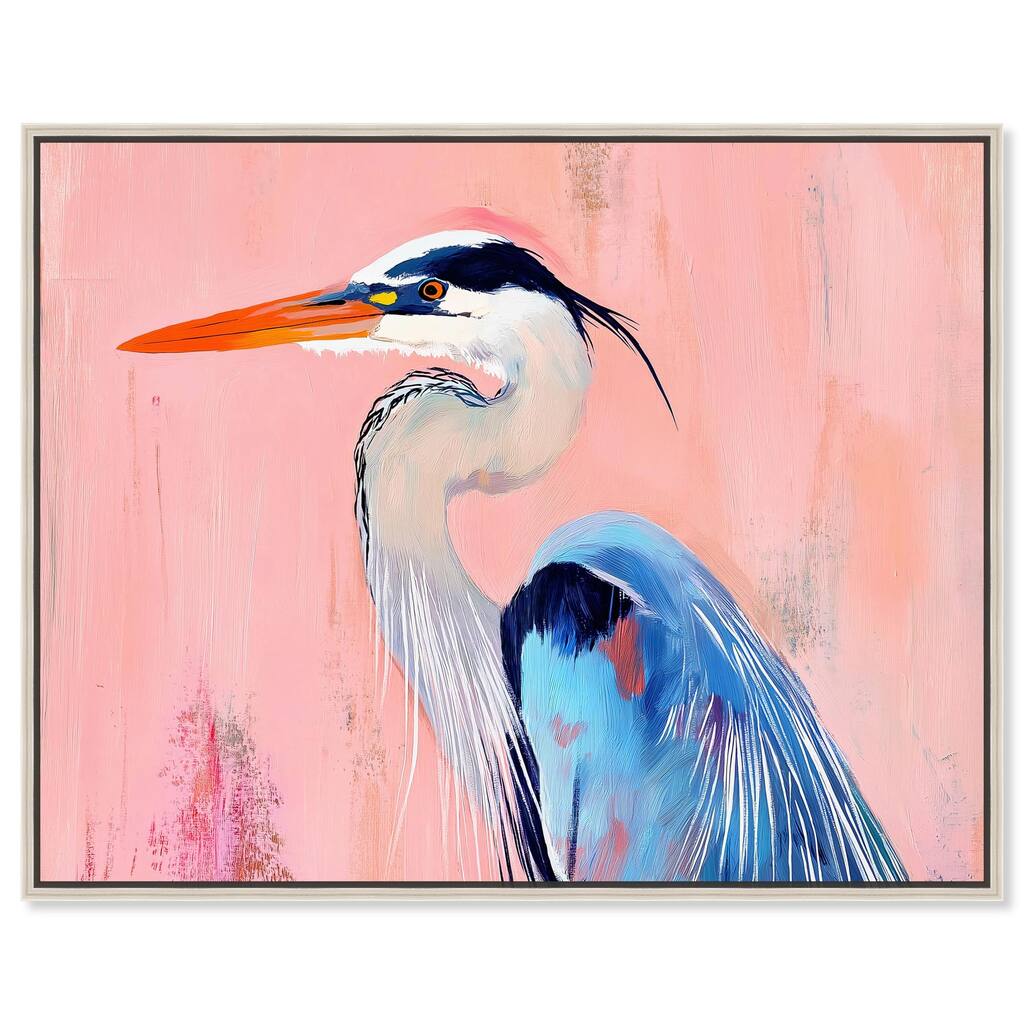 Rosy Dawn Heron Canvas by Art Remedy