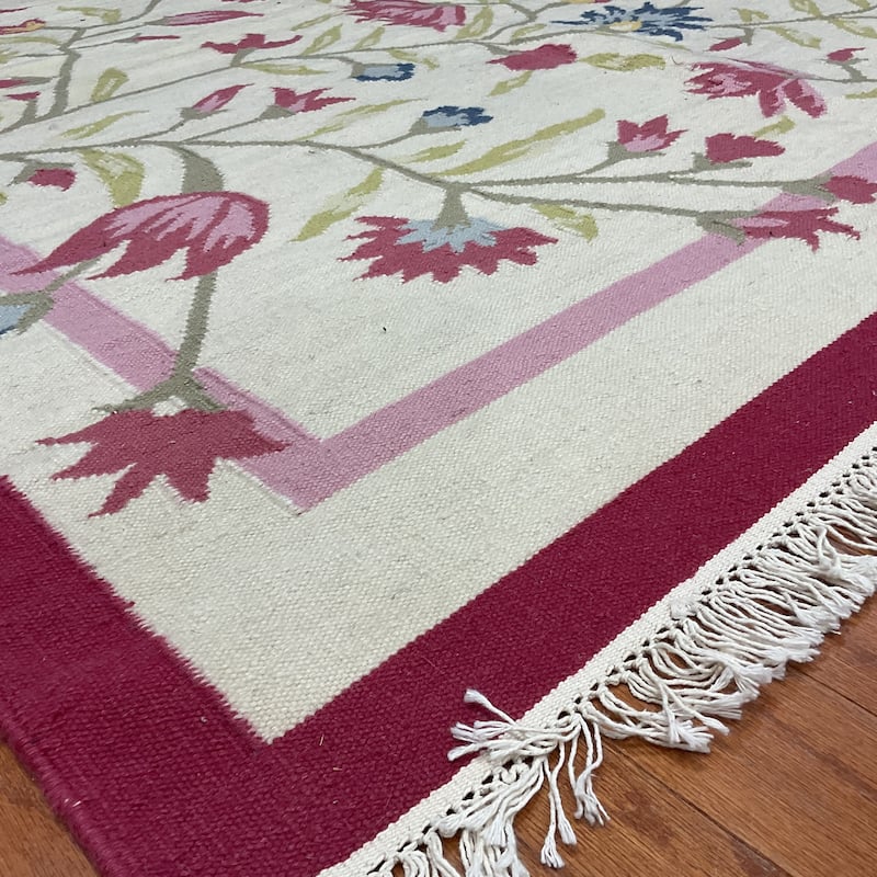 HERAT ORIENTAL Handmade Vegetable Dye Wool Kilim Rug - 5'6 x 8'