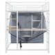 preview thumbnail 37 of 61, Loft Metal Bed with Desk,Shelves,Power Outlet,LED Light and Wardrobe