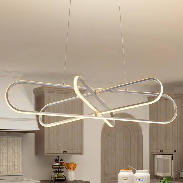 Rennnsan 3-Tiered Modern Linear Ring Kitchen Island Pendant Rotatable ...