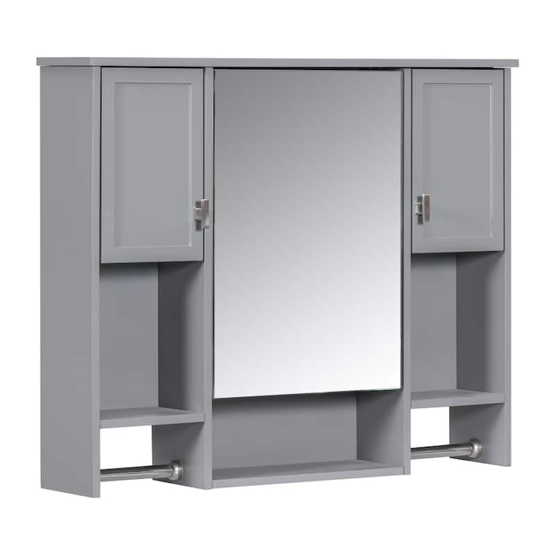 Roomfitters 35'' x 28'' Modern Wall Mounted Bathroom Storage Cabinet with Mirror, Bathroom Wall Cabinet with Medicine Storage