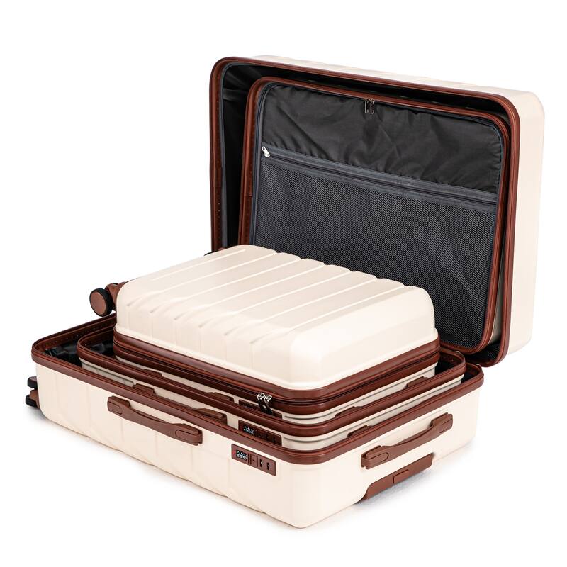 3 Piece (20/24/28 inch) PC Hardside Carry On Luggage Sets with Spinner Wheel and Retractable Handle, for Home Travel Luggage