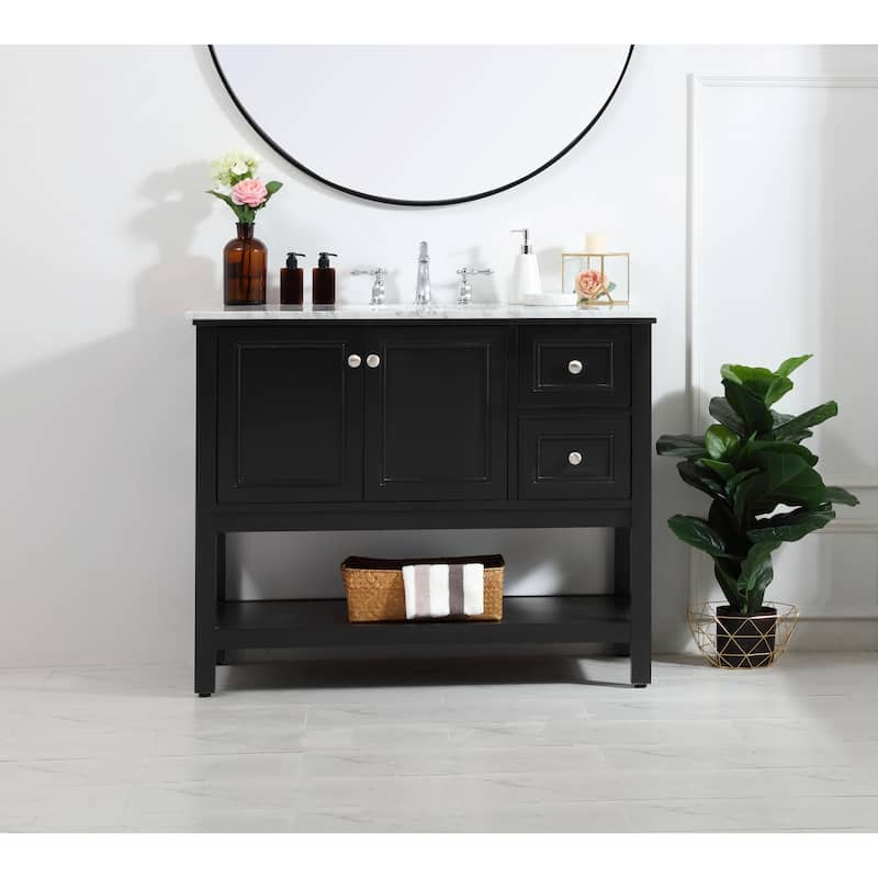 Grand 36 - 42 Inch Single Bathroom Vanity - 42 Inches - Black