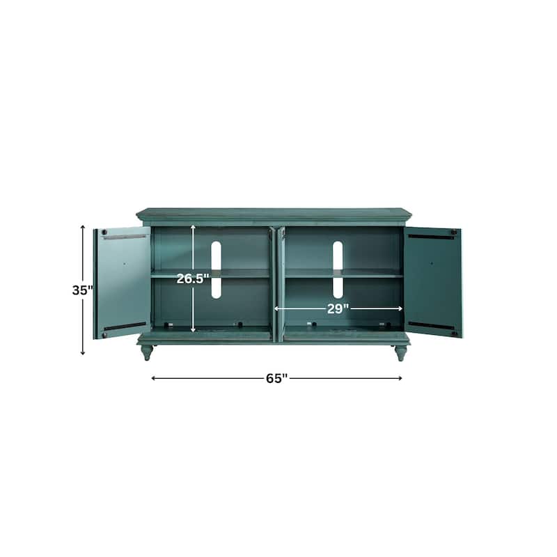 Garden District Solid Wood 65" TV Stand Console
