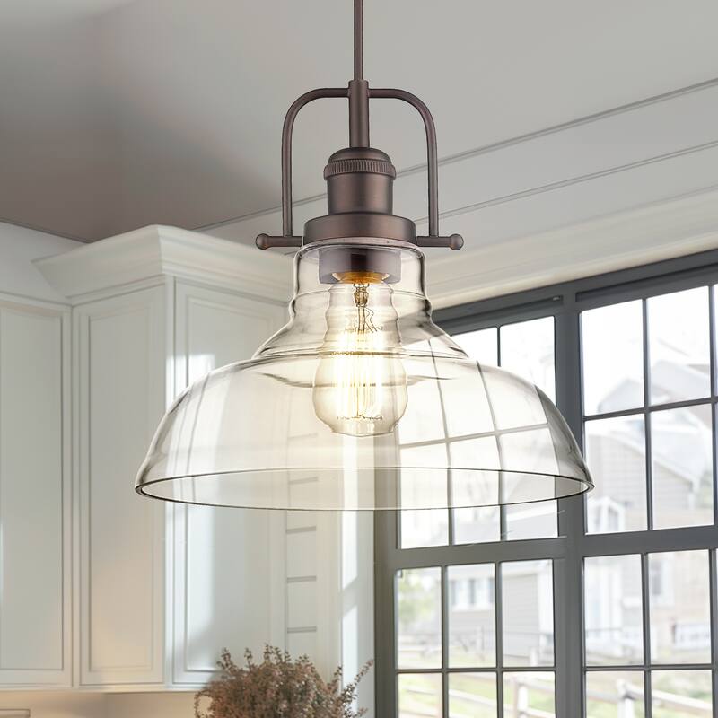 Clear Glass Dome Pendant Light Farmhouse Style