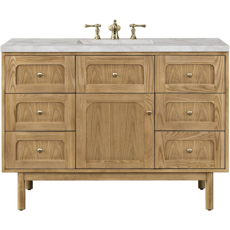 James Martin Vanities 545-V48-FVSL Laurent 48" Wall Mounted or Free - Light Natural Oak - Oak Finish