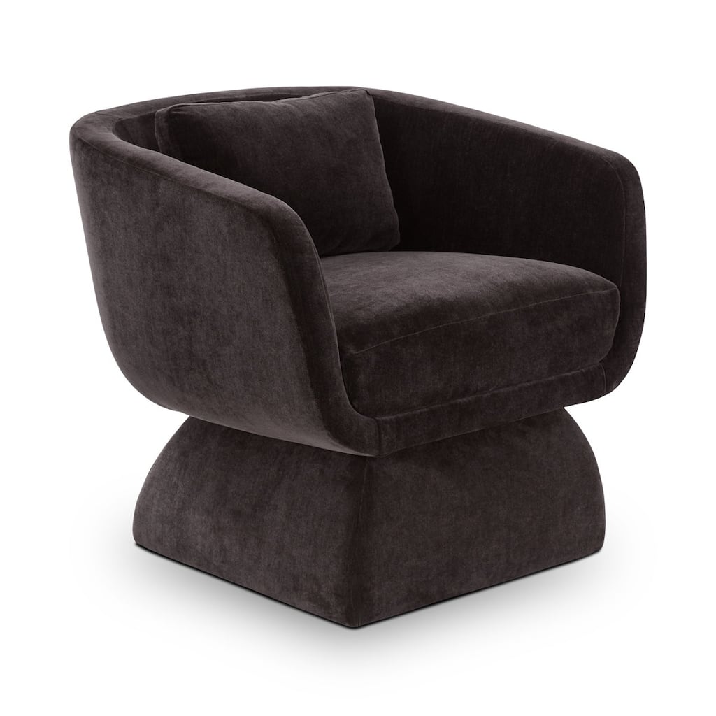 Zeno Chenille Velvet Fabric Lounge Chair