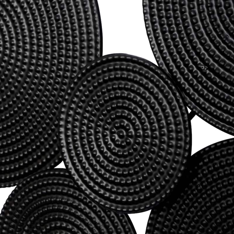 Metal Plate Wall Decor with Textured Circles - Gold or Black - CosmoLiving by Cosmopolitan