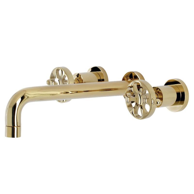 Belknap 3-Hole Wall Mount Roman Tub Faucet - Polished Brass
