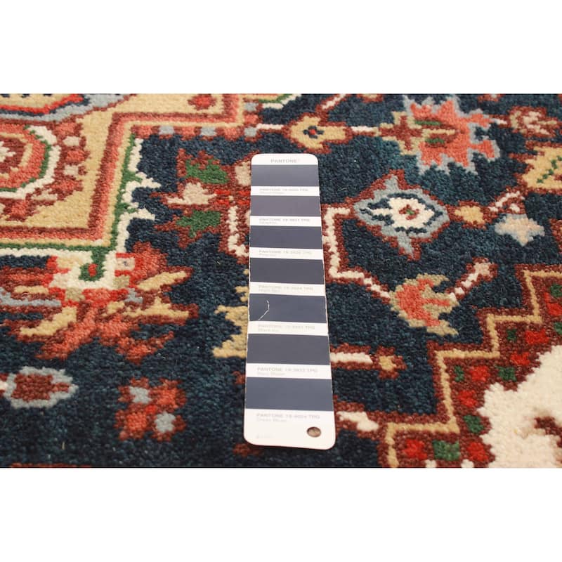 ECARPETGALLERY Hand-knotted Serapi Heritage Dark Navy Wool Rug - 5'1 x 7'11