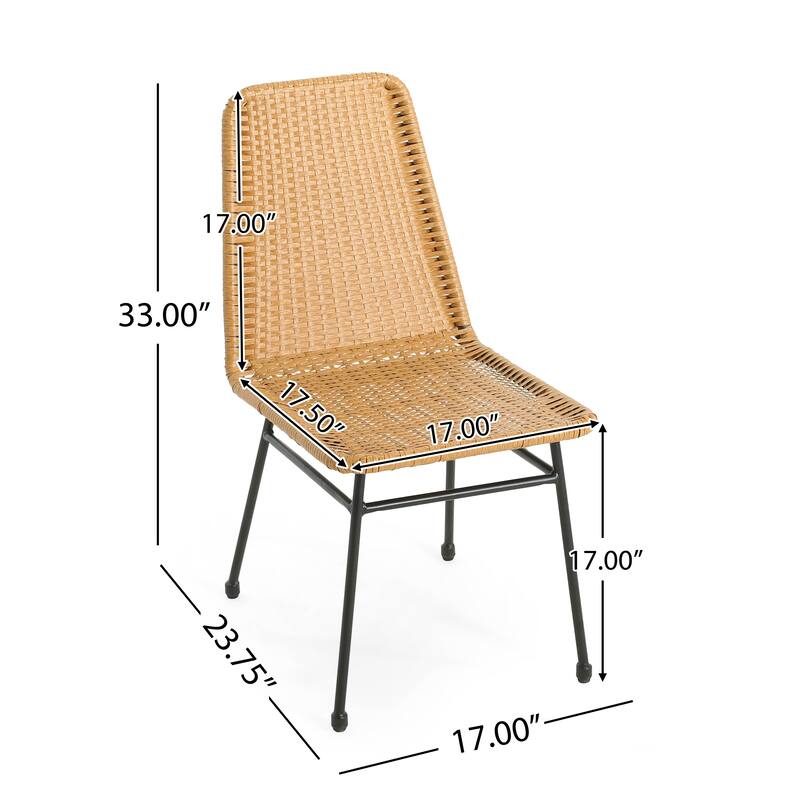Madison Outdoor Rattan Dining Chair (Set of 2) by Christopher Knight Home
