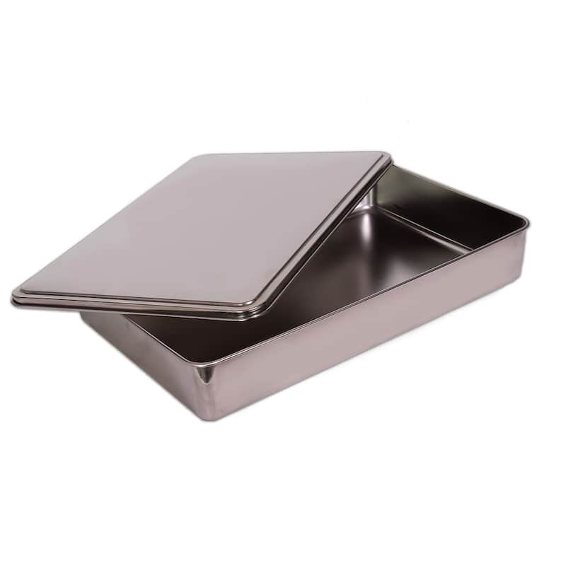 YBM Home Stainless Steel Covered Cake Pan Bakeware with Lid, 2401 - 17x11x2.75 - 1 Piece