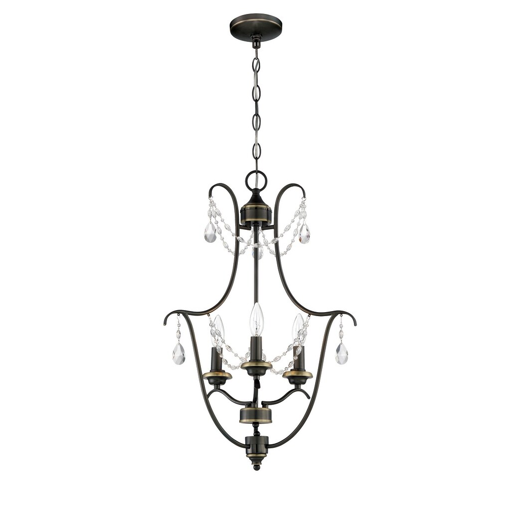 Craftmade 41133  Lilith 3 Light 18" Wide Crystal Accent Chandelier (Legacy Brass) - Chandeliers For Bedrooms by Overstock.com