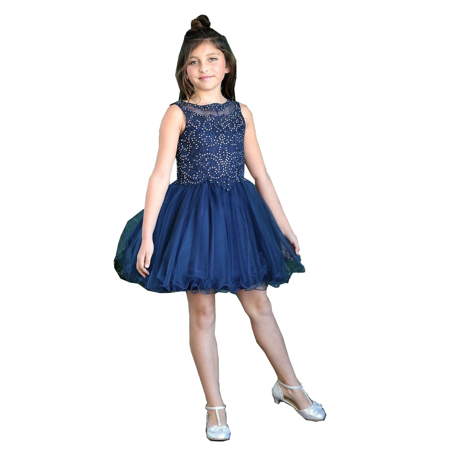 girls navy party dress