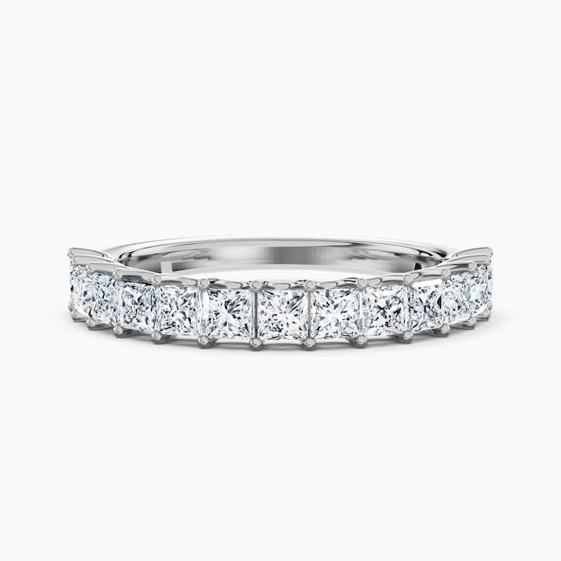 Auriya 14k Gold Princess Lab Grown Diamond Half Eternity Band 1.30 - 5.25 ct. tw. (F-G, VS) - 1.30 ct. wt. - 7.5 - White