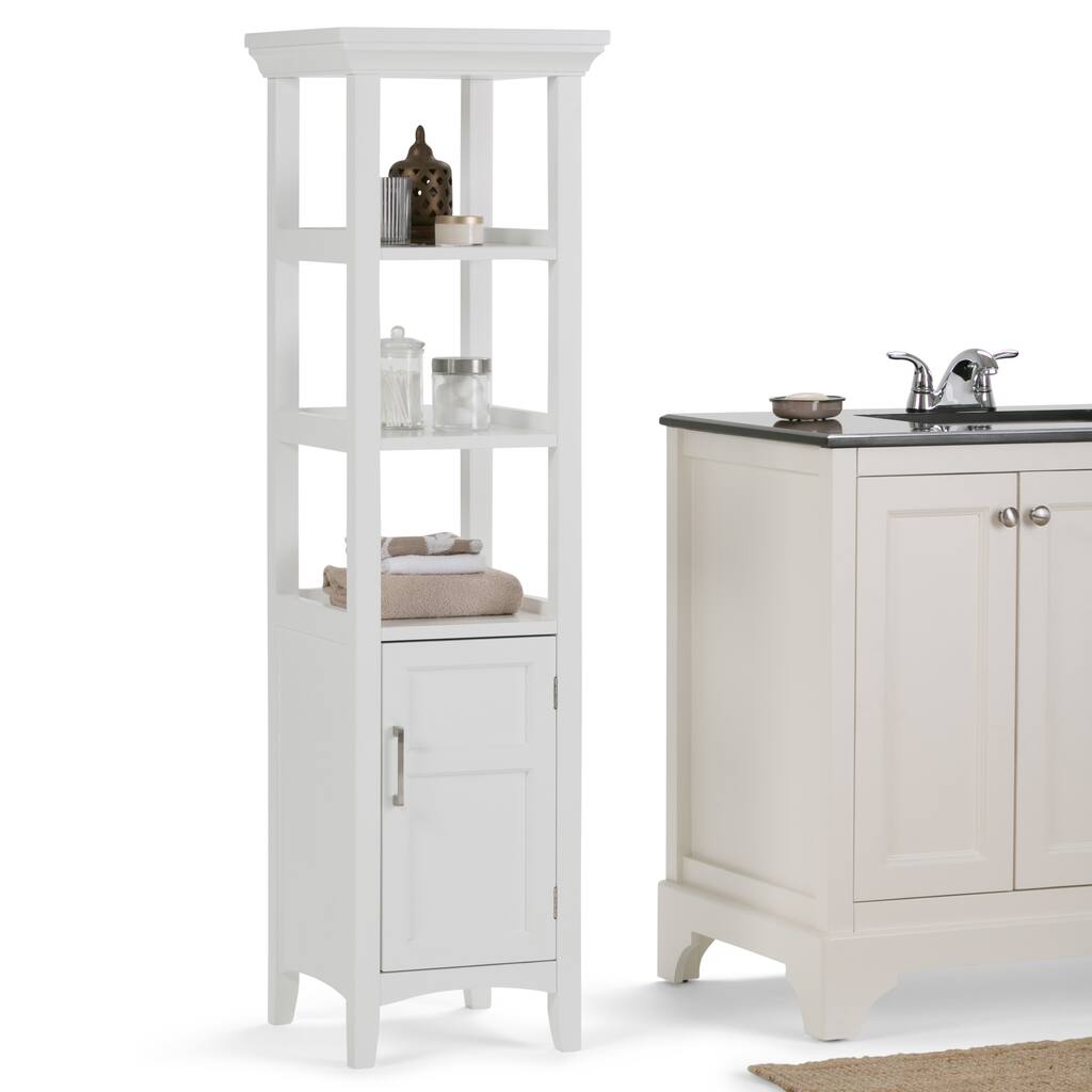 WYNDENHALL Hayes 56.3 inch H x 15.75 inch W Bath Storage Tower - 16 W x 16 D x 56 H - 16 W x 16 D x 56 H