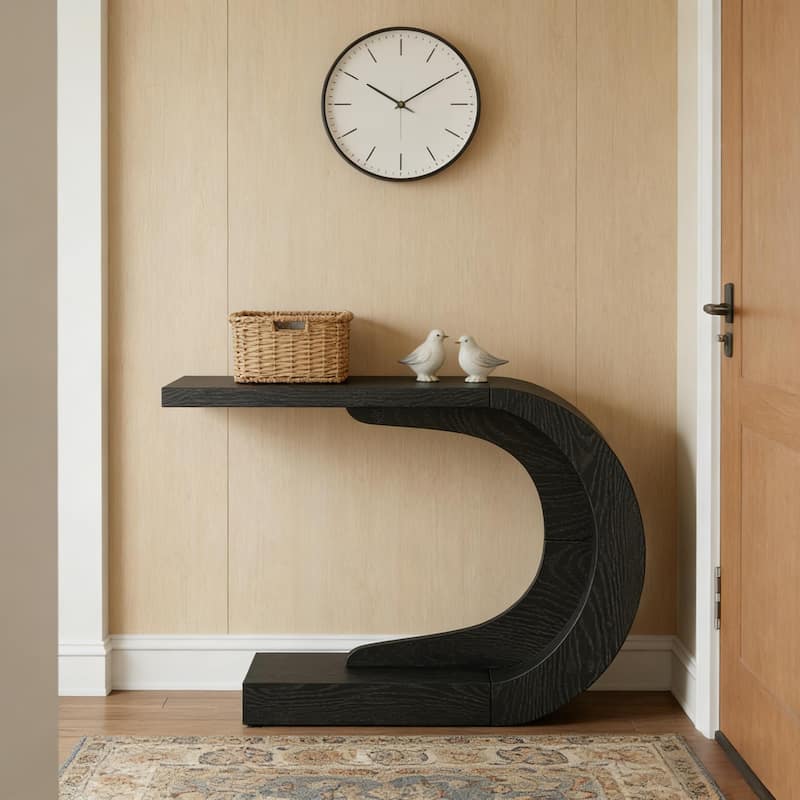 Contemporary Hallway Table, Modern Console Table, C-Shaped Coffee Table