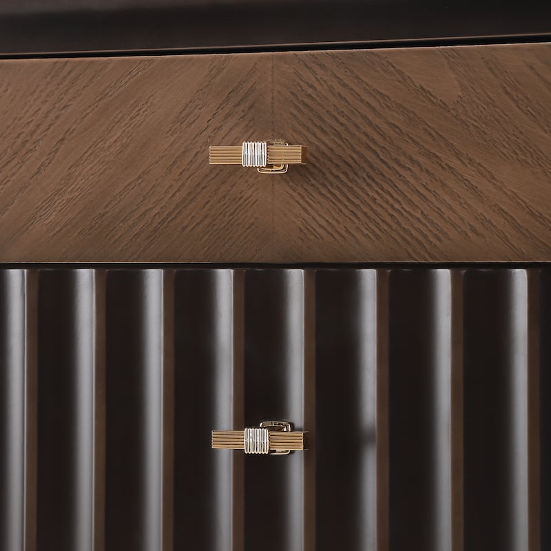 Christopher Knight Home - Lunaro Modern Fluted Nightstand with Wooden Legs and Drawers