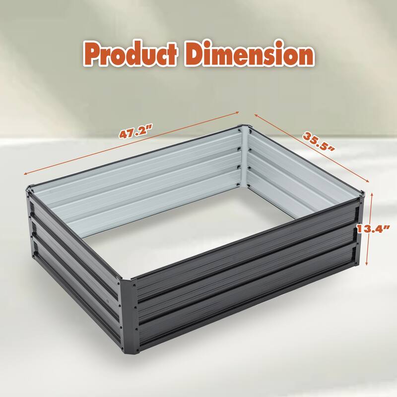 4x3x1ft Metal Raised Garden Bed,Deep Root Outdoor Galvanized Planter Box,Patio Kit Planting Beds for Vegetables Flowers Herb