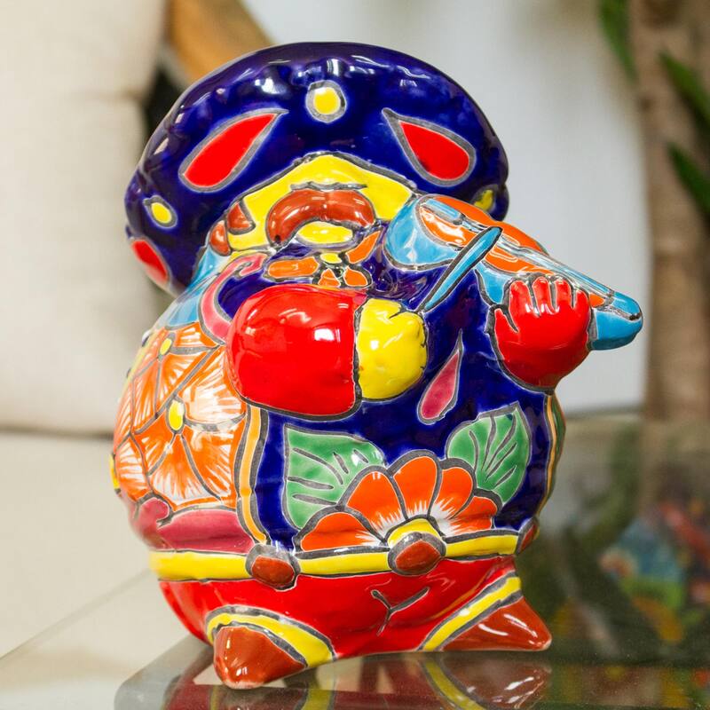 NOVICA Handmade Violin Mariachi Ceramic Figurine