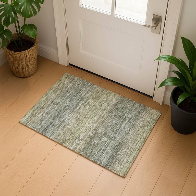 Premium Washable Super Soft Ombre Stripes Mayfield Rug - Fern - 1'8" x 2'6"