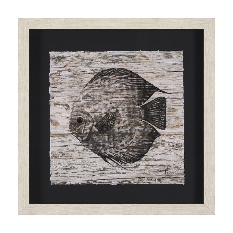 Wood Grain Fish II Framed Art Print