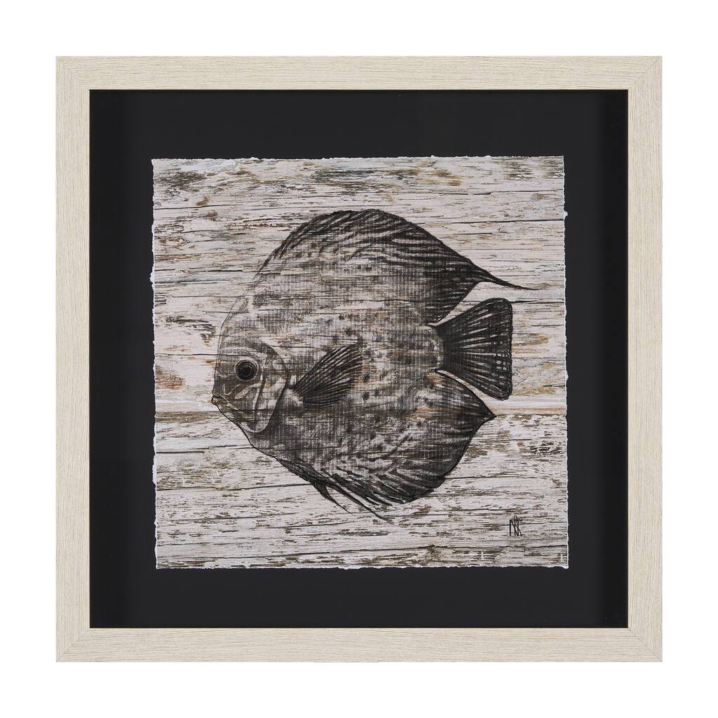 Wood Grain Fish II Framed Art Print