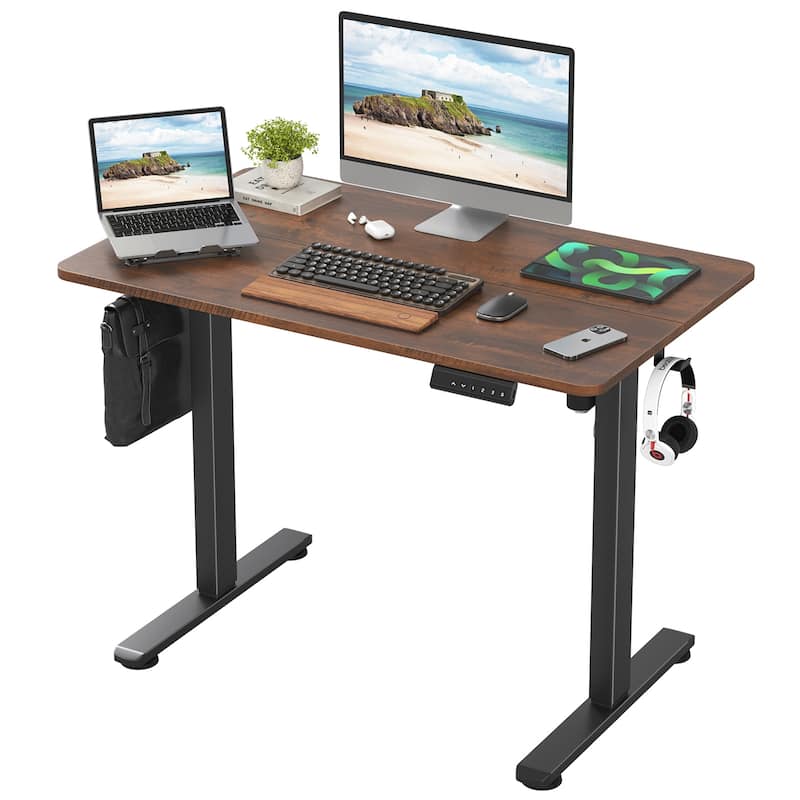 Electric Standing Adjustable Height Sit Stand Home Office Desk w/ Splice Board