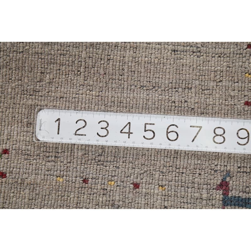 Tribal Gabbeh Indian Accent Rug Hand-Knotted Oriental Wool Carpet - 2'7"x 4'9"
