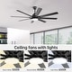 preview thumbnail 46 of 128, Sofucor 52/66/72/76/84Inch Large Ceiling Fan with Dimmable LED Light ,Remote&APP Control,8 Blades for Large Living Room,Porch
