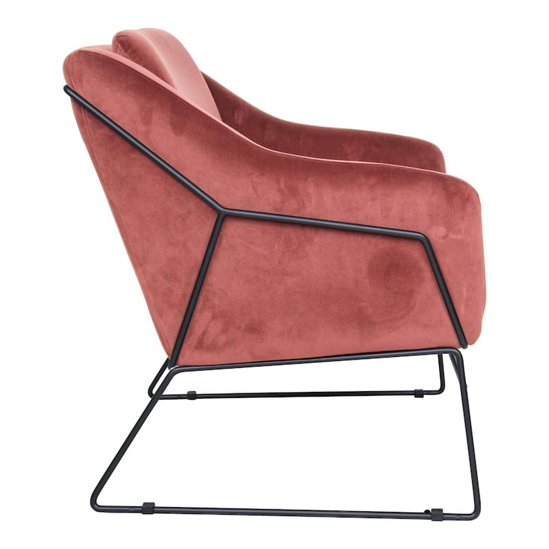 Harmony Mid-Century Modern Velvet Upholstered Accent Arm Chair with Metal Frame for Home Office Living Room & Bedroom