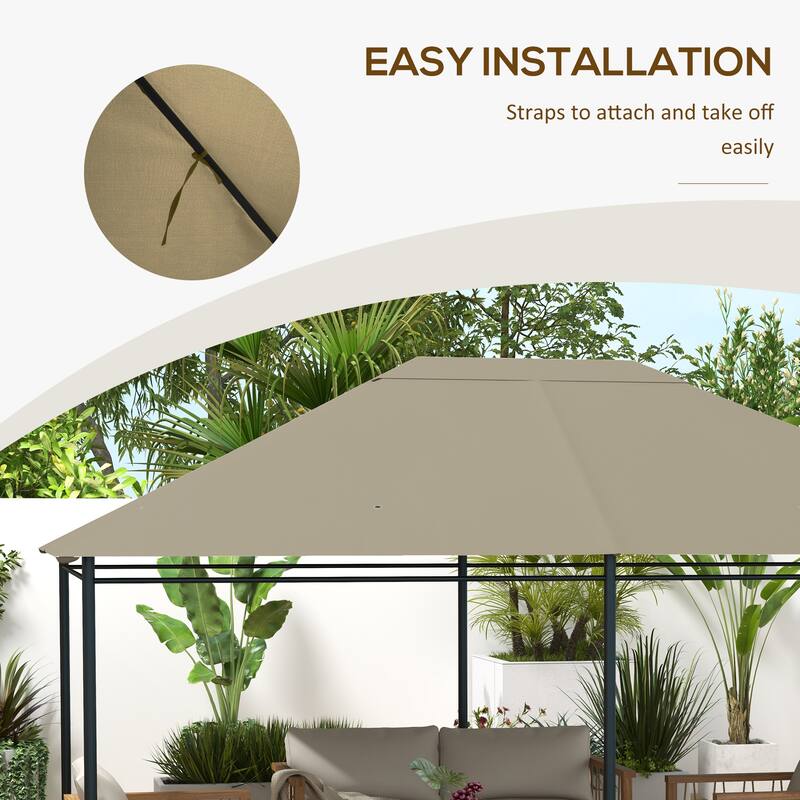 Outsunny 10' x 13' Gazebo Canopy Replacement, Patio Gazebo Roof with Top Vents for 84C-116