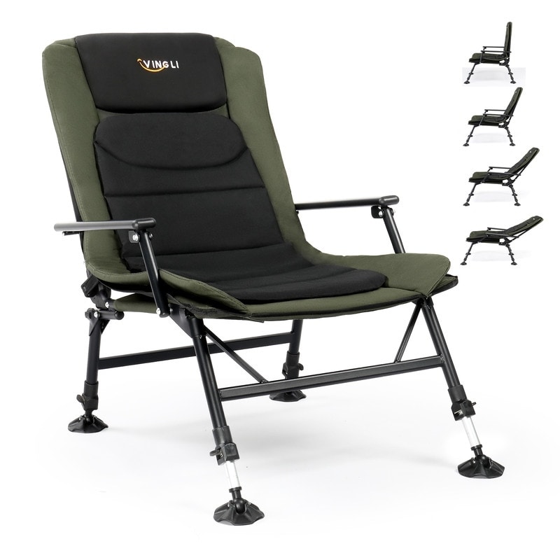 VINGLI Heavy Duty Fishing Chair with Footrest Support 440 LBS