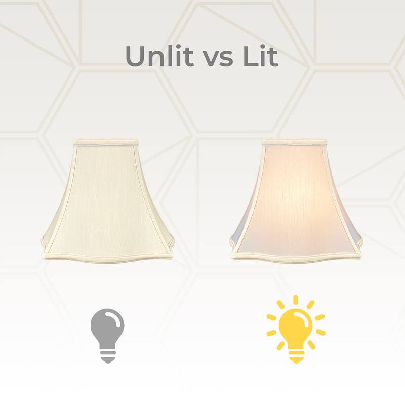 Royal Designs Fancy Square Bell Basic Lamp Shade, Beige, 7x16x12.75