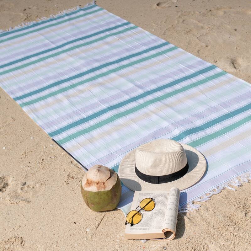 SandFree Cotton Oversized Turkish Beach Towel with Tassels - 35x75