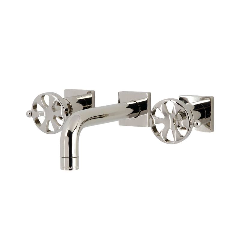 Belknap Two-Handle 3-Hole Wall Mount Bathroom Faucet in Polished Nickel