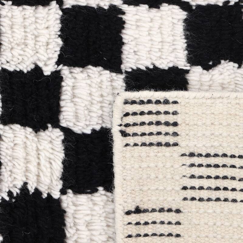 Contemporary Checkered Black Area Rug