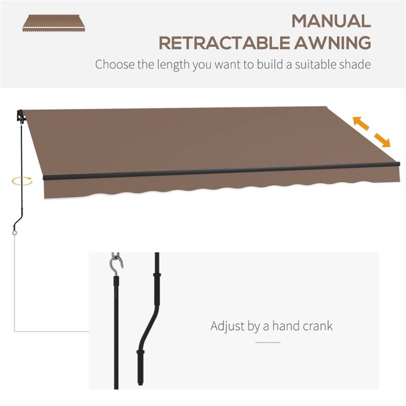 156"x118" UV Protection Outdoor Awning with Aluminum Frame and Adjustable Angle - 156" W x 118" D