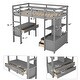 preview thumbnail 15 of 22, Twin Size Loft Bed with Built-in Desk, Drawers, Storage Shelves, and Cabinets