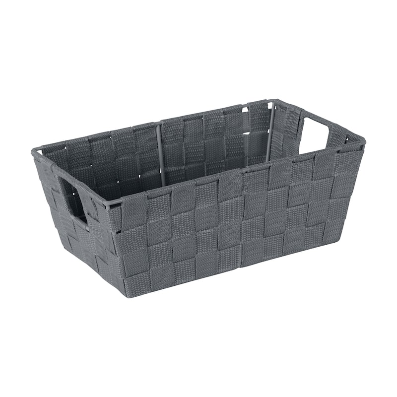 Simplify Small Woven Storage Shelf Bin in Grey - 6.5"x11.4"x4.50"