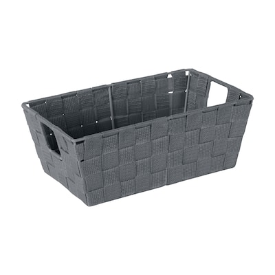 Simplify Small Woven Storage Shelf Bin in Grey - 6.5"x11.4"x4.50"
