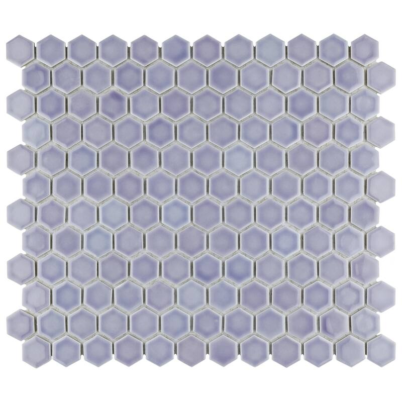 Merola Tile Hudson 1" Hex Lavender 11-7/8" x 13-1/4" Porcelain Floor and Wall Tile