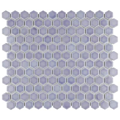 Merola Tile Hudson 1" Hex Lavender 11-7/8" x 13-1/4" Porcelain Floor and Wall Tile