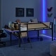 preview thumbnail 3 of 18, Metal Loft Bed with Rectangular Desk, Full Rattan LED Loft Bed Frame with Storage Shelves and Hanging Storage Compartments