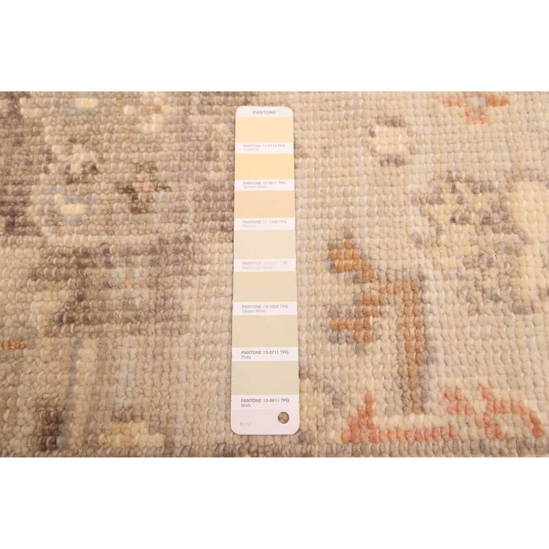 ECARPETGALLERY Hand-knotted Kavya Oushak Light Khaki Wool Rug - 6'0 x 8'11